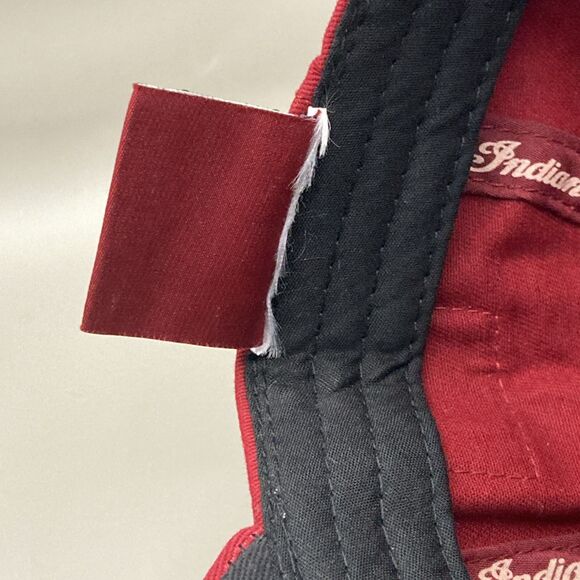 Indian Motorcycle 1901 Circle Patch Hat, Red & Black Strapback Adjustable Cap - Picture 7 of 11